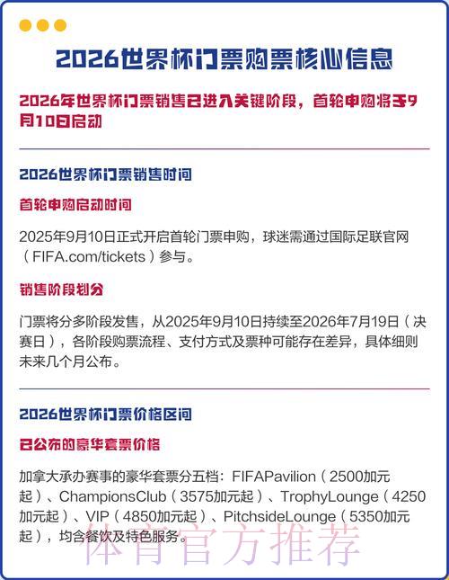 2026世界杯官方购票线上入口平台 2026世界杯官方购票线上入口平台